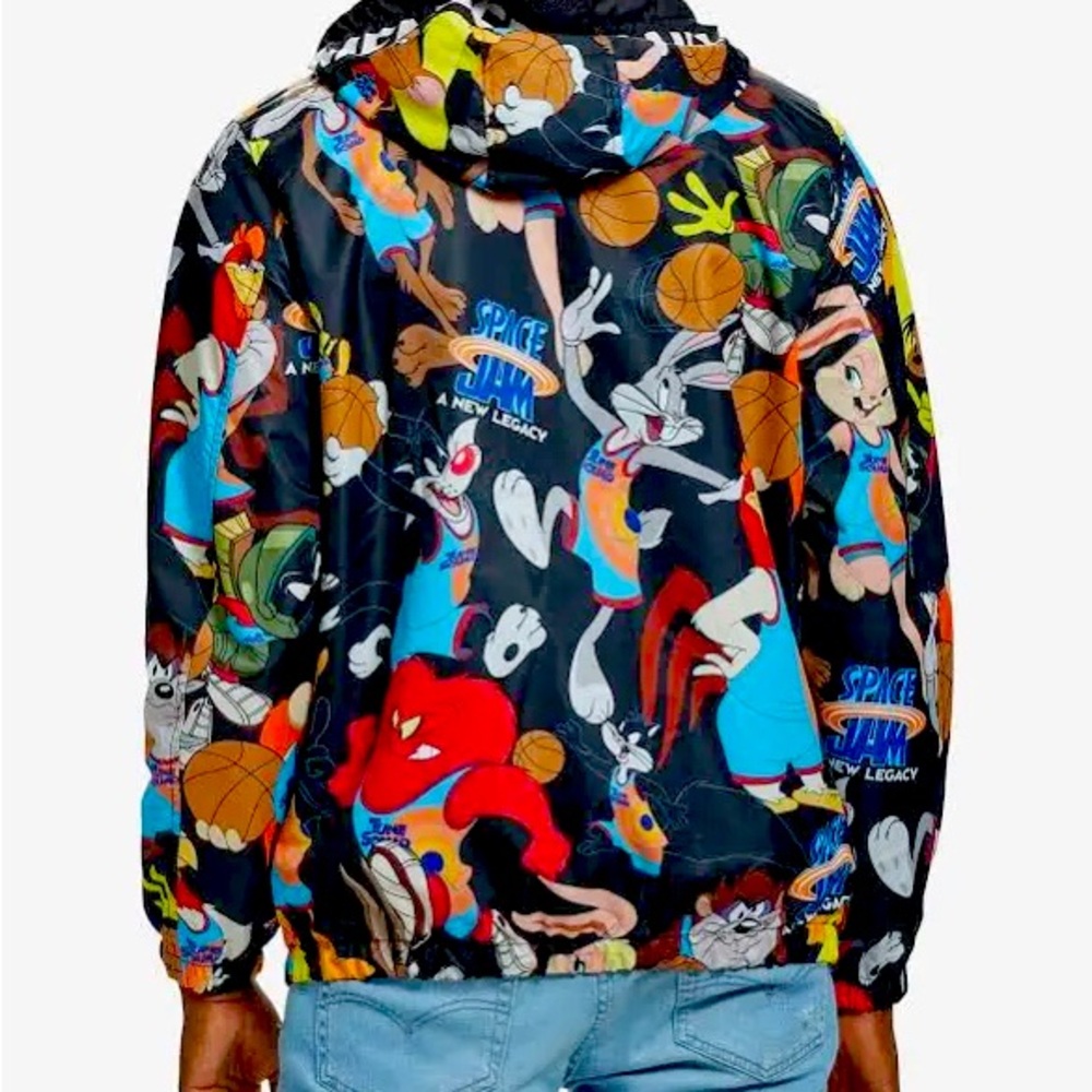 NWT Members Only Space Jam Jacket Size Large A New Legacy Looney Tunes Hooded
